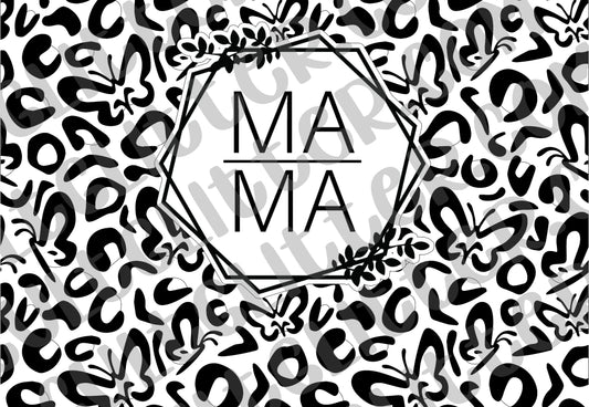Mama Butterfly Leopard Print Tumbler Template