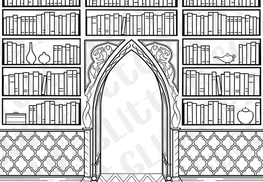 Moroccan Library Tumbler Template