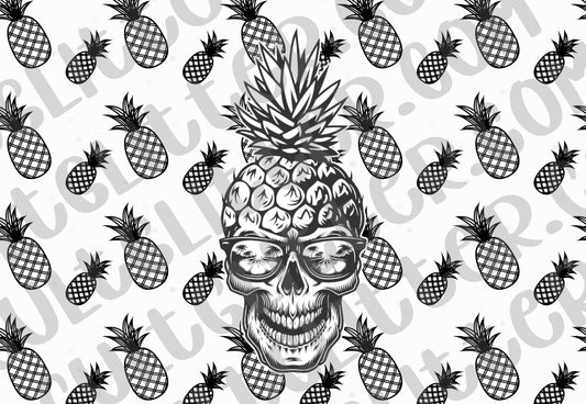 Pineapple Skull Tumbler Template