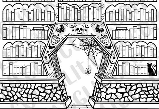 Spooky Library Tumbler Template
