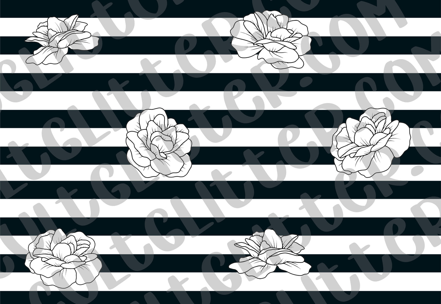 Striped Floral Tumbler Template