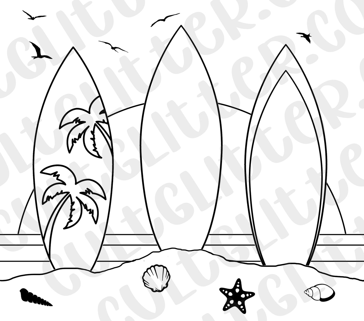 Surfboards Tumbler Template