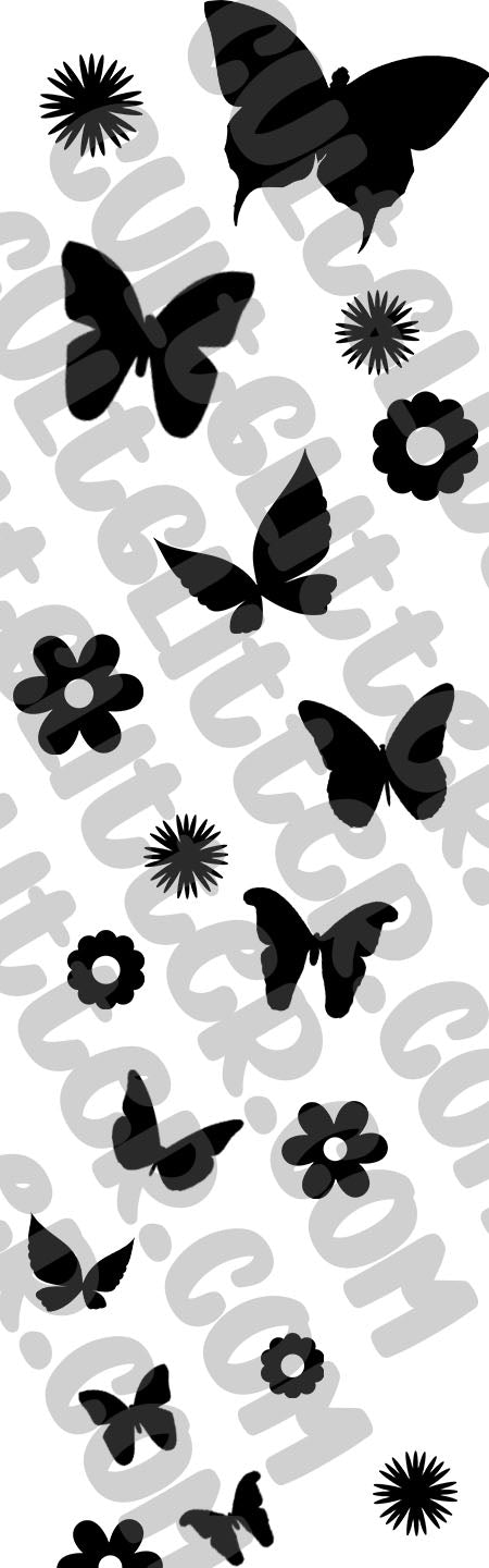 Floral Butterflies Inkjoy Pen Template