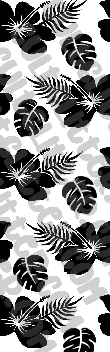 Hibiscus and Monstera Leaves Inkjoy Pen Template